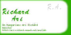 richard ari business card