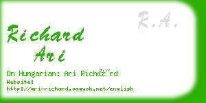 richard ari business card